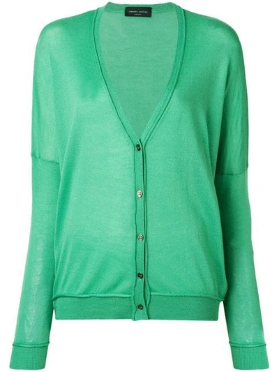 Roberto Collina Dropped Shoulder Cardigan In Green