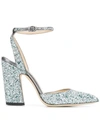 Jimmy Choo Micky 85 Glitter Pumps In Blue