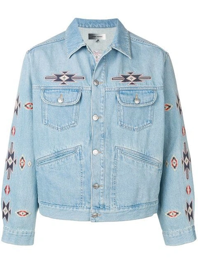 Isabel Marant Jango Embroidered Denim Jacket In Light Denim