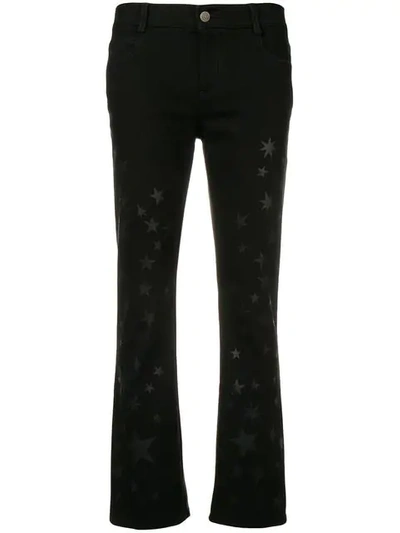 Stella Mccartney Star Print Kick-flare Jeans In Black