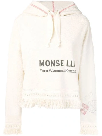 Monse Logo Print Towel Hoodie In Bianco