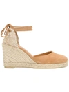 Castaã±er Carina Wedge Espadrilles In Neutrals