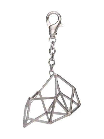 Rick Owens Silver Metallic Triangle And Square Shape Keyring