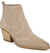 Sam Edelman Winona Western Boots In Warm Taupe Suede