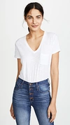 MADEWELL WHISPER COTTON V NECK POCKET TEE OPTIC WHITE,MADEW43428