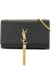 Saint Laurent Medium Kate Leather Shoulder Bag In Black