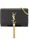 Saint Laurent Womens Green Musk Kate Medium Velvet Cross-body Bag In Black