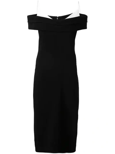 Cushnie Off-shoulder Midi Dress - 黑色 In Black