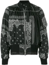 SACAI BANDANA PRINT BOMBER JACKET