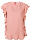 RED VALENTINO RUFFLE TRIMMING TOP