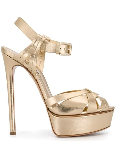 Casadei Flora Platform Sandals In Gold