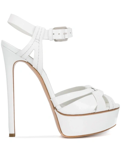 Casadei Open-toe Platform Sandals In White