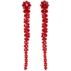 Simone Rocha Crystal-flower Drop Earrings In Red