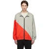 Ben Taverniti Unravel Project Unravel Grey And Red Cotton Motion Windbreaker Jacket In 0820 Grey/r
