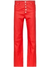JOSEPH DEN BUTTONED CROPPED LEATHER TROUSERS