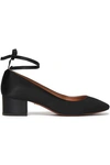 ALEXA CHUNG ALEXACHUNG WOMAN LACE-UP SATIN PUMPS BLACK,3074457345619873341