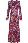 ALEXA CHUNG ALEXACHUNG WOMAN FLORAL-PRINT CREPE MAXI DRESS GRAPE,3074457345619822096