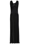 ALEXA CHUNG KNOTTED SATIN-CREPE MAXI SLIP DRESS,3074457345619957701