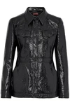 ALEXA CHUNG CRINKLED FAUX PATENT-LEATHER JACKET,3074457345619824743