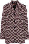 ALEXA CHUNG ALEXACHUNG WOMAN JACQUARD-KNIT JACKET GRAPE,3074457345619814798