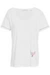 CHINTI & PARKER CHINTI AND PARKER WOMAN EMBROIDERED COTTON-JERSEY T-SHIRT WHITE,3074457345619957245