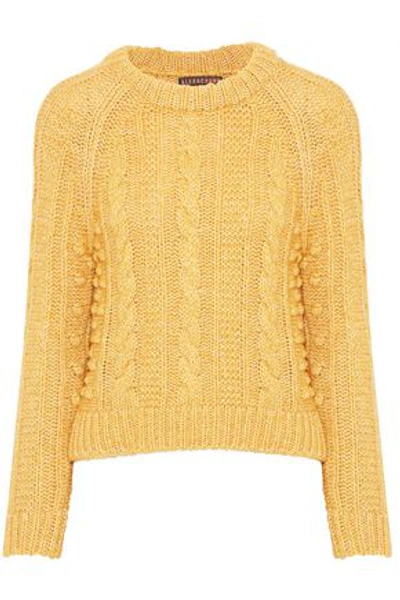 Alexa Chung Alexachung Woman Mouline Cable-knit Cotton-blend Jumper Mustard