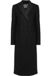 ALEXA CHUNG ALEXACHUNG WOMAN DOUBLE-BREASTED SATIN-TRIMMED WOOL AND CASHMERE-BLEND COAT BLACK,3074457345619816441