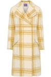ALEXA CHUNG ALEXACHUNG WOMAN DOUBLE-BREASTED CHECKED WOOL-BLEND COAT MUSTARD,3074457345619817755