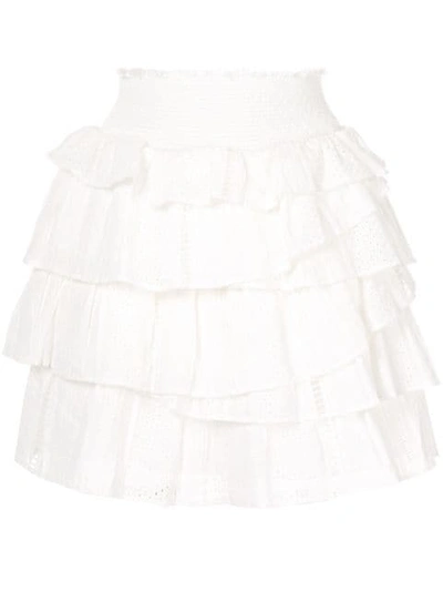 Aje Evans Ruffle Skirt In White