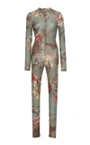 OFF-WHITE FLORA-PRINT FITTED JUMP SUIT,OWDD010E19F310854199