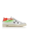 Off-white Arrow 2.0 Distressed Leather And Suede Sneakers In White