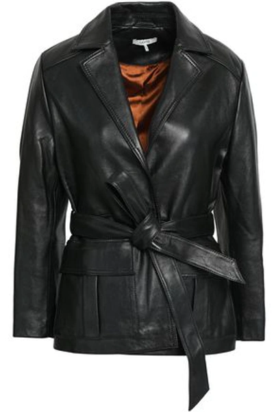 Ganni Leather Jacket In Black