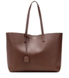 Saint Laurent Large Leather Shopper In Brown