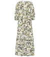 Kenzo Tiered Printed Cotton-poplin Midi Dress In White
