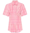 ISABEL MARANT EMILY CHECKED COTTON-BLEND SHIRT,P00350603