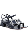 ROGER VIVIER CHIPS LEATHER SANDALS,P00383431