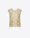 VALENTINO Cotton Jersey and Heavy Lace T-Shirt