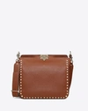 VALENTINO GARAVANI VALENTINO GARAVANI SMALL GRAIN CALFSKIN LEATHER ROCKSTUD HOBO BAG