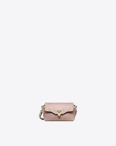 Valentino Garavani Mini Rockstud Calfskin Crossbody Bag In Poudre