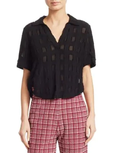 Rachel Comey Swift Fil Coupé Polo Shirt In Black