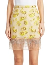 RACHEL COMEY Devium Embellished Floral Jacquard Skirt