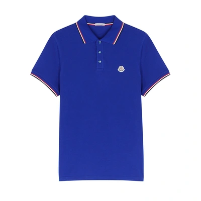 Moncler Royal Blue Piqué Cotton Polo Shirt