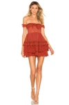 HOUSE OF HARLOW 1960 HOUSE OF HARLOW 1960 X REVOLVE GAINES DRESS IN RUST.,HOOF-WD424