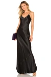Nili Lotan Cyrielle Open-back Silk-charmeuse Gown In Black