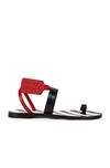 Off-white Zip Tie Flat Capri In Black