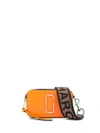 Marc Jacobs Fluorescent Snapshot Logo-strap Saffiano-leather Camera Bag In Bright Orange/gold