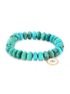 SYDNEY EVAN WOMEN'S 14K YELLOW GOLD, DIAMOND, SAPPHIRE & TURQUOISE EVIL EYE BEADED BRACELET,400010247311