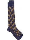 Gucci Monogram Socks In Blue