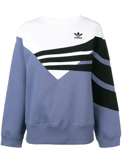 Adidas Originals Panel Logo Sweatshirt In Blue