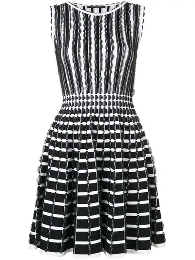 Antonino Valenti Ruffle Details Striped Dress - 黑色 In Black